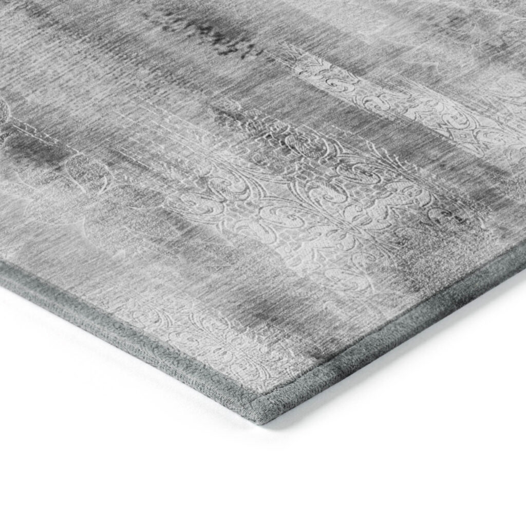 8' X 10' Gray Washable Non Skid Indoor Outdoor Area Rug