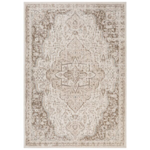6' x 9' Cream Medallion Power Loom Area Rug