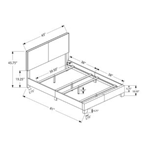 Solid Wood Twin Gray Upholstered Faux Leather Bed
