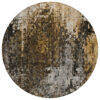 8' Brown And Copper Round Abstract Washable Indoor Outdoor Area Rug