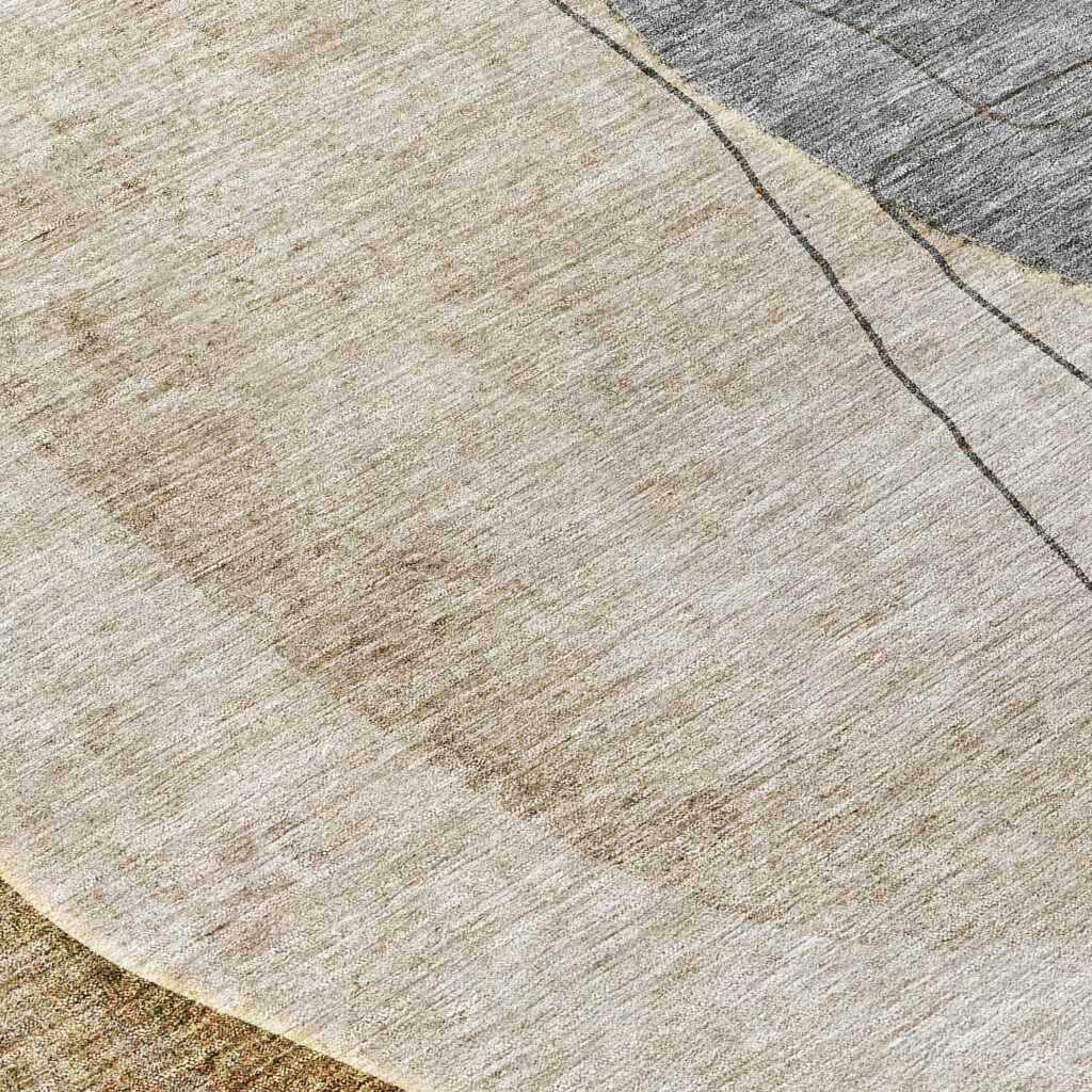 8' Taupe Beige And Gray Round Abstract Washable Indoor Outdoor Area Rug