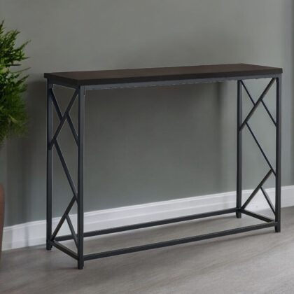 44" Brown And Black Frame Console Table