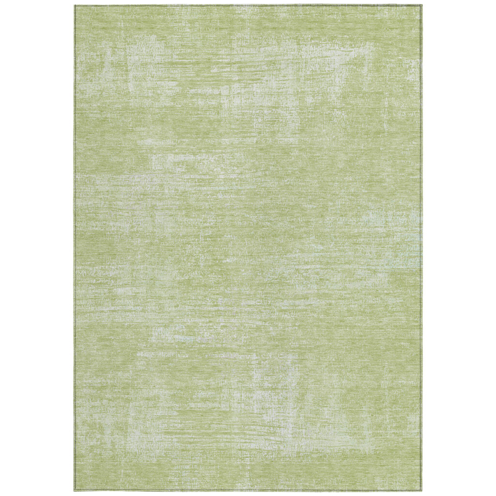 5' X 8' Sage Artichoke Green And Mint Green Abstract Washable Indoor Outdoor Area Rug