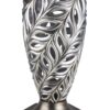 16" Gray and Silver Leaf Polyresin Round Urn Vase