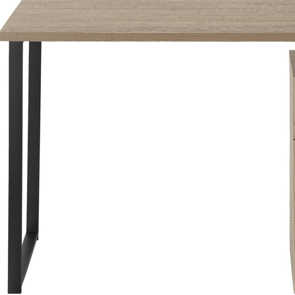 47" Taupe and Black Wood and Metal Computer Desk