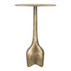 22" Antiqued Brass Distressed Aluminum Round Pedestal End Table