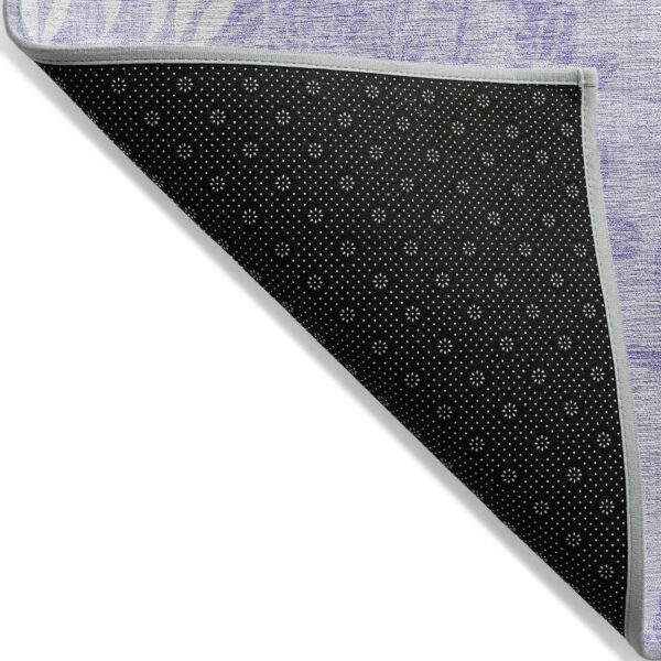 5' X 8' Lilac Purple And Ivory Floral Washable Indoor Outdoor Area Rug