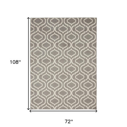 6' x 9' Gray Moroccan Power Loom Area Rug