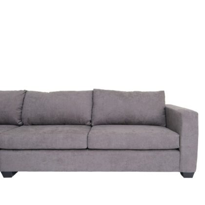 Gray Polyester Blend L Shaped Three Piece Sectional