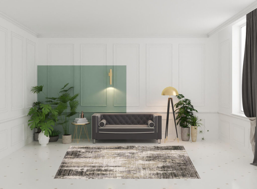 6' X 9' Grey Beige Charcoal Brown Tan And Ivory Abstract Power Loom Stain Resistant Area Rug