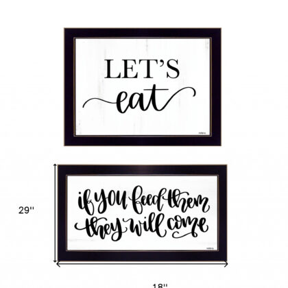 Set Of Two Lets Eat Or Feed Them 3 Black Framed Print Wall Art