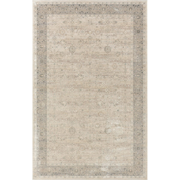 8' x 10' Beige and Ivory Floral Area Rug