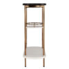 Gold Black and White Metal Oval Bar Cart With Wine Storage