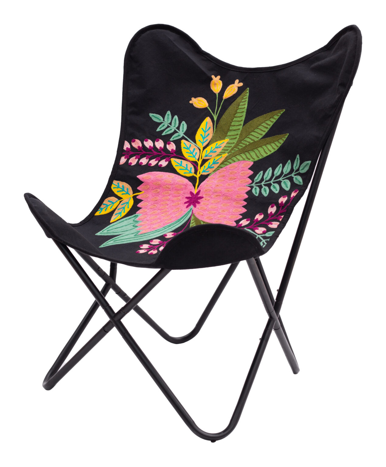 26" Black Tropical Butterfly Chair