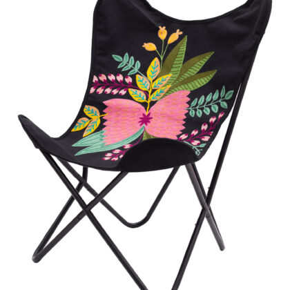 26" Black Tropical Butterfly Chair