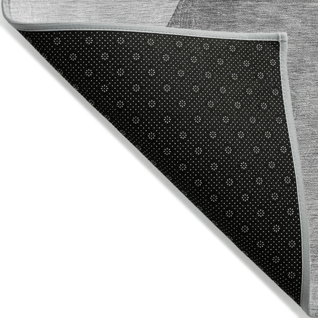 9' X 12' Gray and Black Abstract Washable Non Skid Indoor Outdoor Area Rug