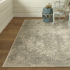 10' X 13' Ivory Gray And Black Abstract Stain Resistant Area Rug