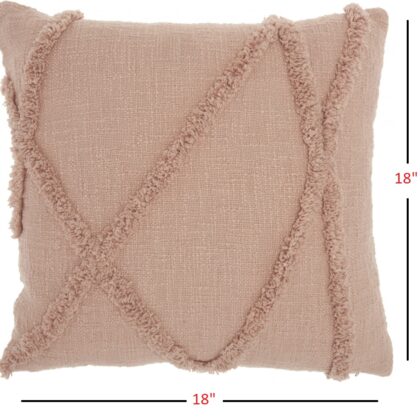 Boho Chic Blush Textured Lines Throw Pillow