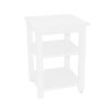 28" White Solid Wood Nightstand