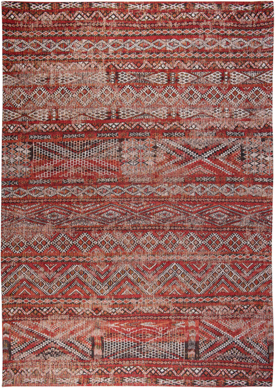 9' X 13' Red and Gray Oriental Non Skid Area Rug