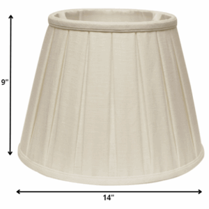 14" White Slanted Paperback Linen Lampshade with Box Pleat