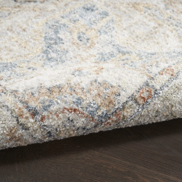 4' X 6' Denim Blue Oriental Power Loom Washable Area Rug