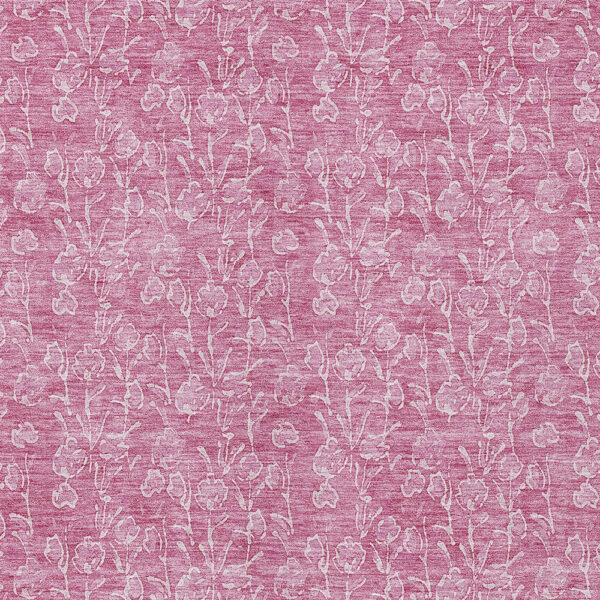 10' X 14' Blush And Ivory Floral Washable Indoor Outdoor Area Rug