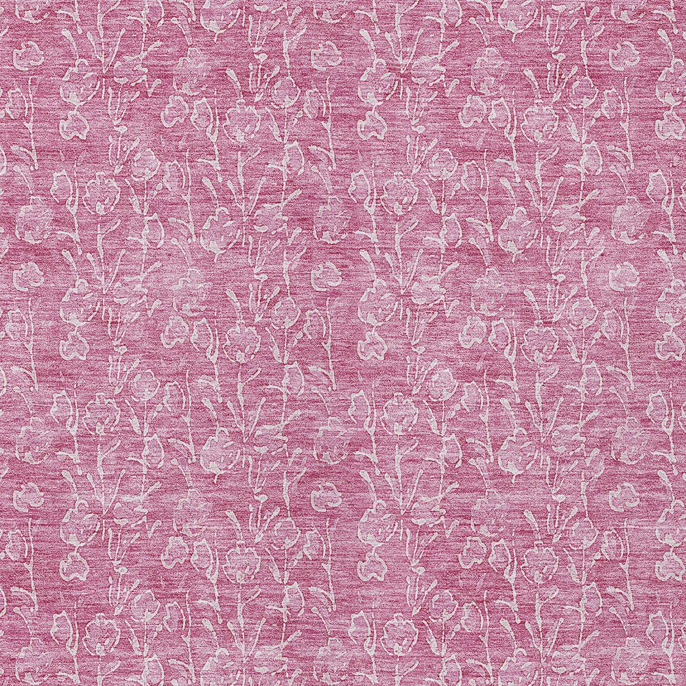 10' X 14' Blush And Ivory Floral Washable Indoor Outdoor Area Rug