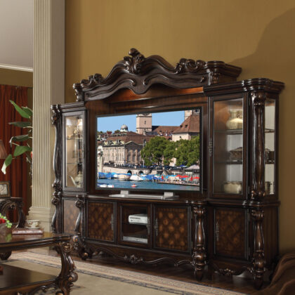 74" Dark Brown Solid Wood