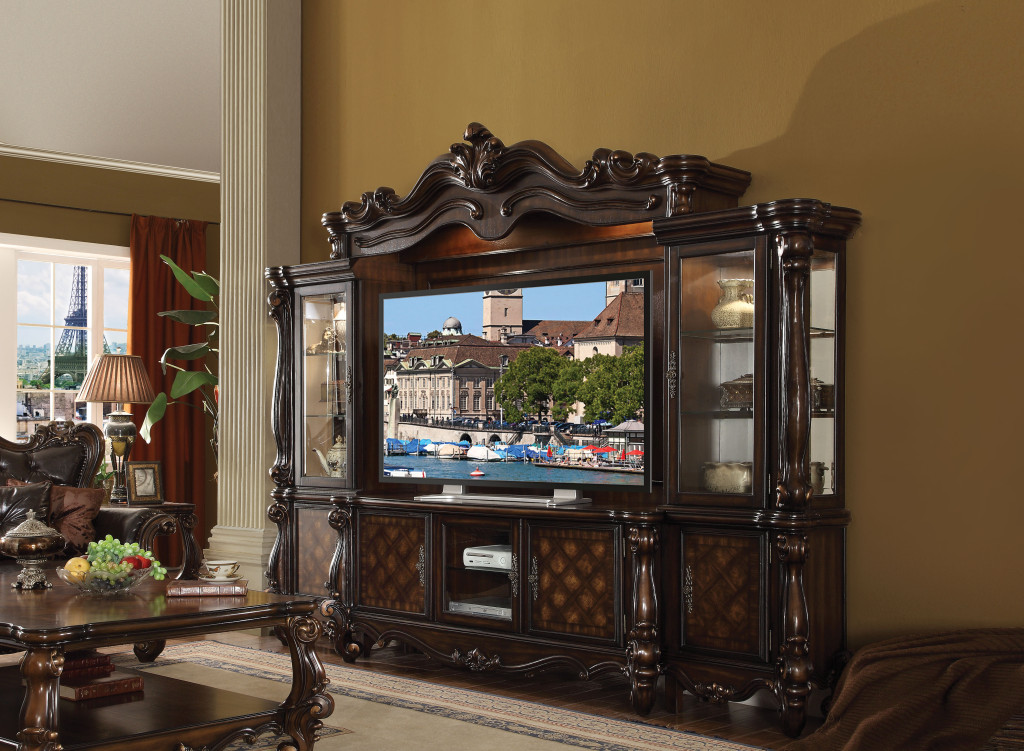 74" Dark Brown Solid Wood