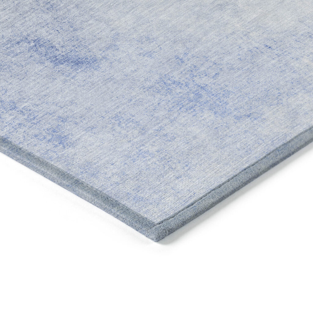 3' X 5' Navy Blue And Denim Blue Ombre Washable Indoor Outdoor Area Rug
