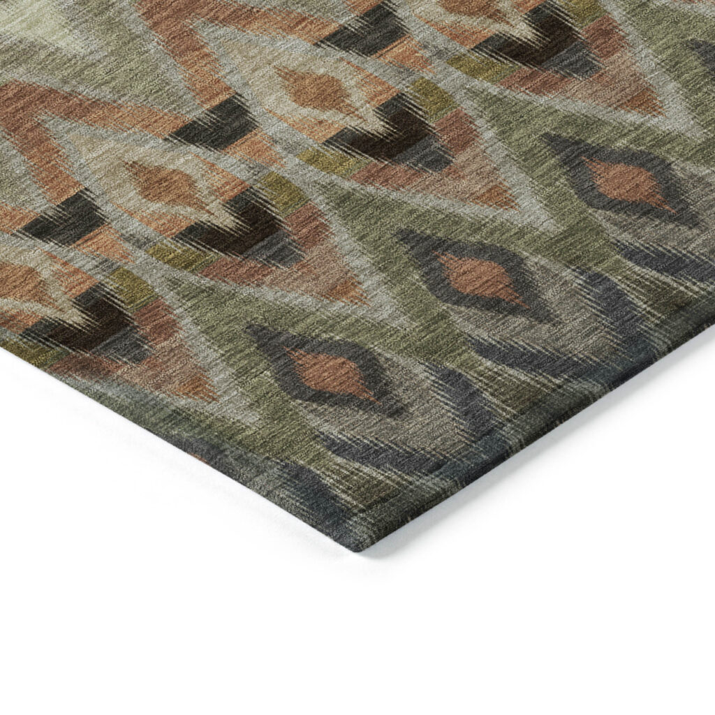 3' X 5' Taupe Olive Green And Beige Southwestern Washable Indoor Outdoor Area Rug