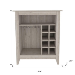 Light Gray Bar Cart With Wine Storage