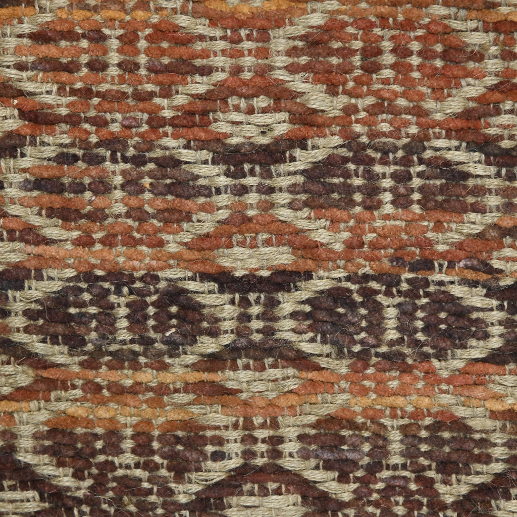 2' x 3' Brown and Red Geometric Flatweave Handmade Area Rug