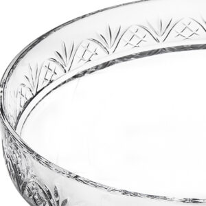 12" Clear Round Cut Crystal Serving Tray