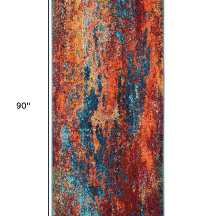 2' X 8' Atlantic Abstract Power Loom Non Skid Runner Rug