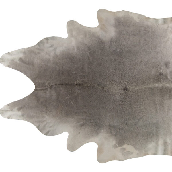 6' x 7' White and Gray Cowhide Hand Knotted Area Rug