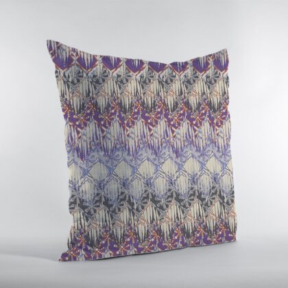 16” Magenta Cream Hatch Zippered Suede Throw Pillow