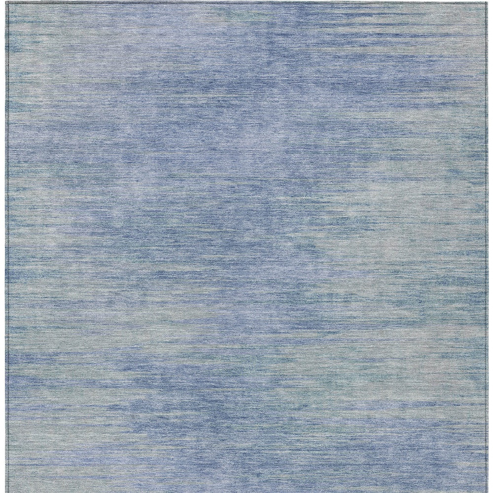 5' X 8' Denim Blue And Sky Blue Abstract Washable Indoor Outdoor Area Rug