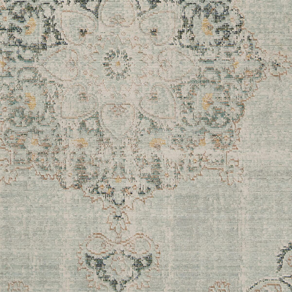 2' x 3' Green and Brown Medallion Power Loom Distressed Area Rug