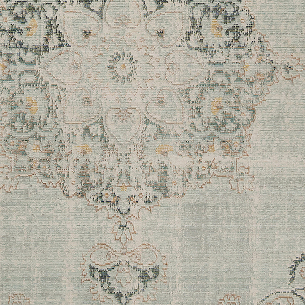 2' x 3' Green and Brown Medallion Power Loom Distressed Area Rug