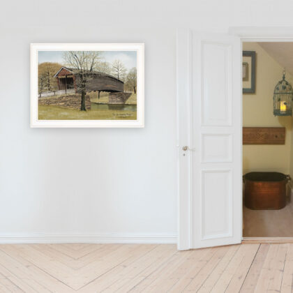 The Old Humpback Bridge 3 White Framed Print Wall Art