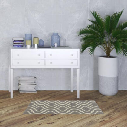 2' X 4' Gray Moroccan Power Loom Area Rug