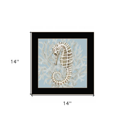 Coral Seahorse II 1 Black Framed Print Wall Art