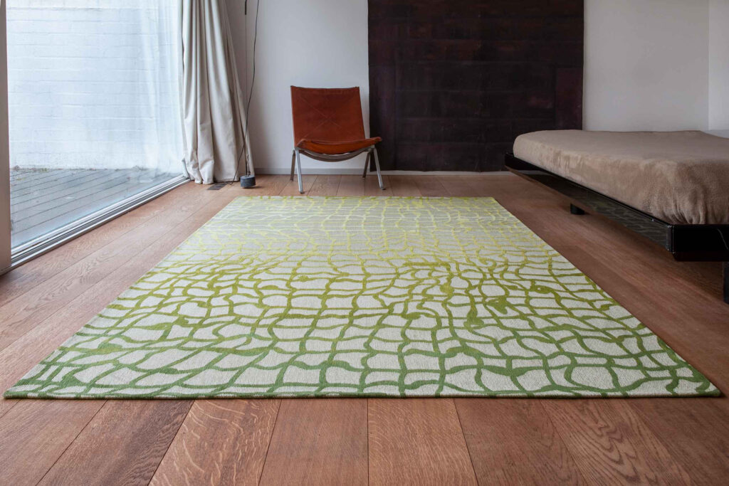 8' x 11' Gray and Green Abstract Non Skid Area Rug