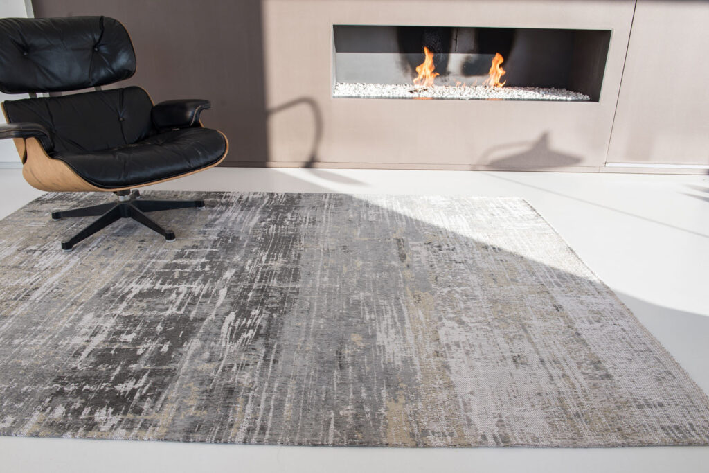 8' x 11' Gray and White Abstract Non Skid Area Rug