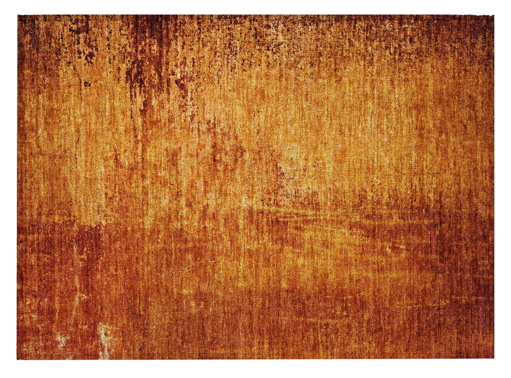 2' X 3' Orange Abstract Washable Non Skid Indoor Outdoor Area Rug