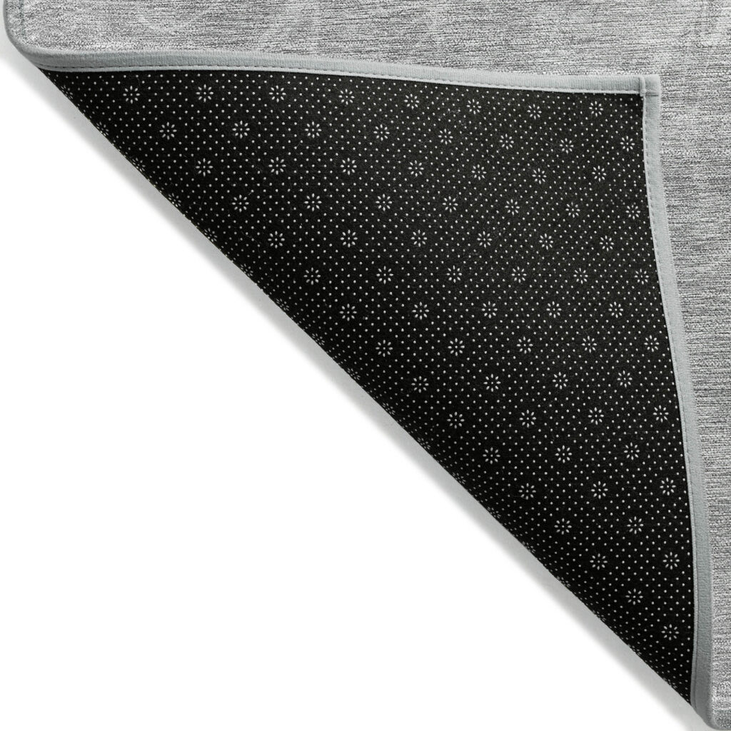 9' X 12' Silver And Gray Abstract Washable Indoor Outdoor Area Rug