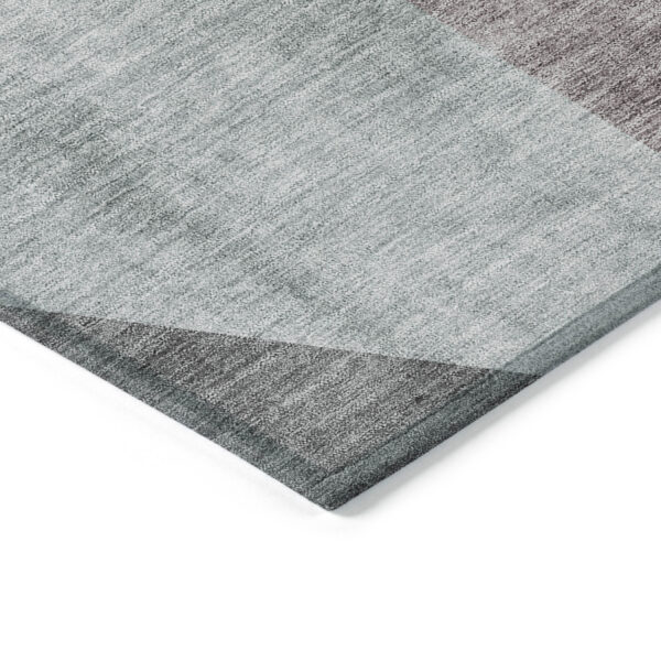 5' X 8' Teal Blue Aqua And Charcoal Abstract Washable Indoor Outdoor Area Rug