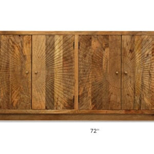 72" Brown Solid Wood Sideboard with Four Doors
